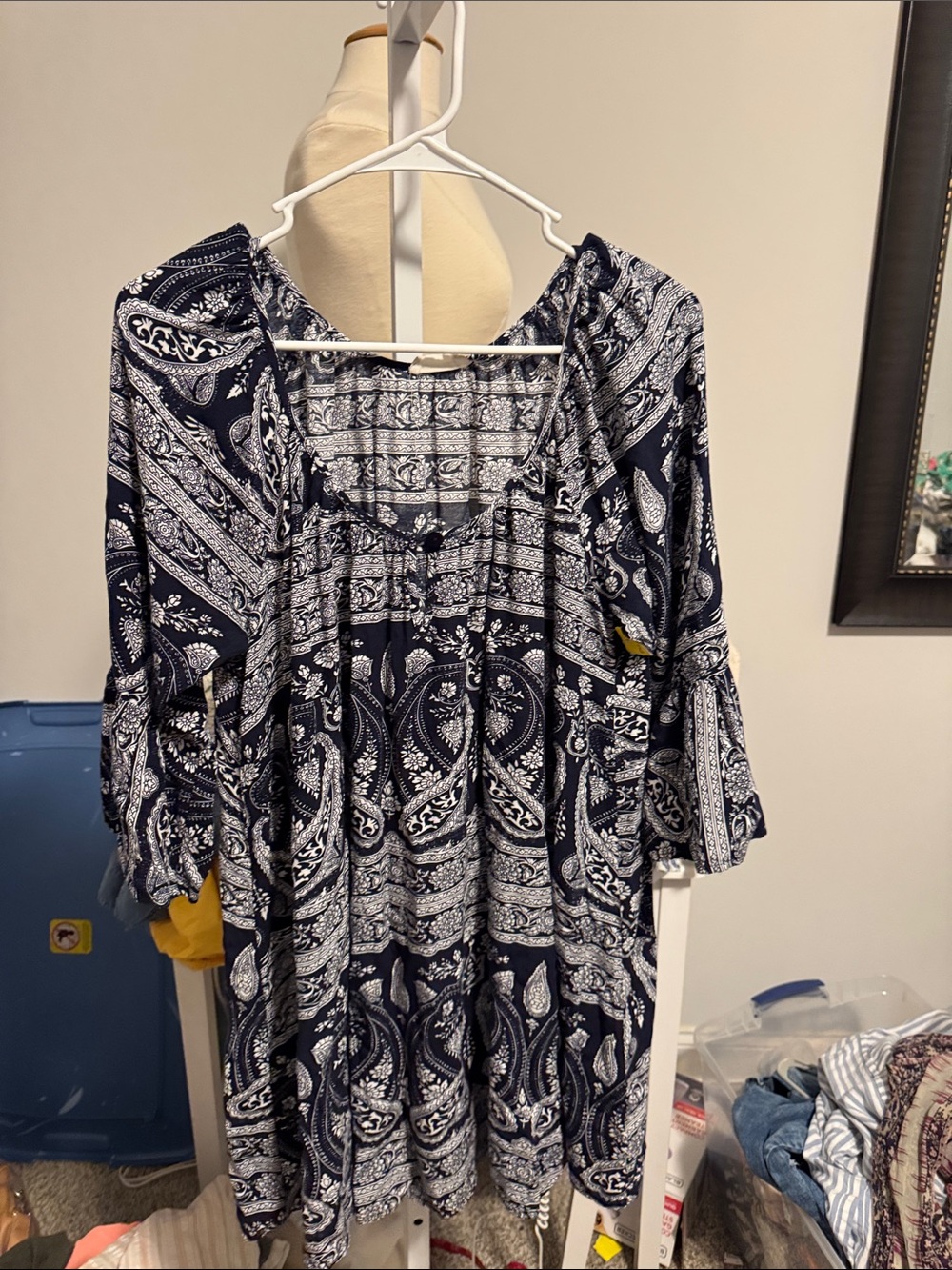 Women's Navy Paisley dress